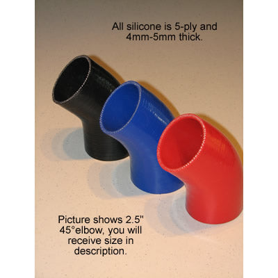 2” Silicone hose 45 degree connector elbow (Black)