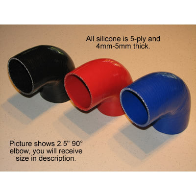 3.00” Silicone hose 90 degree connector elbow (Black)