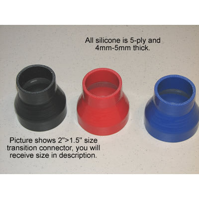 2.25”>2” Silicone Transition Hose (Black)