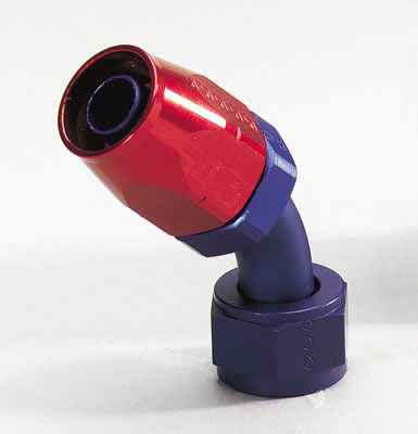 Fitting, Hose End, 45 Degree, -8 AN Hose to Female -8 AN, Alumin