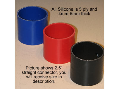 1.5&#34 Silicone straight connector hose (Black)